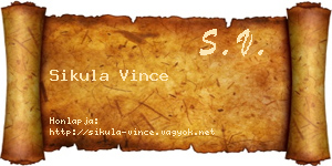 Sikula Vince névjegykártya